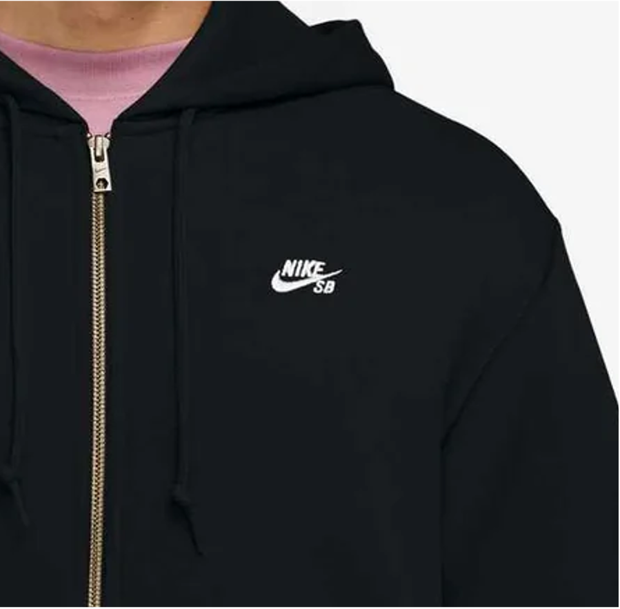NIKE SB - Full-Zip Up Fleece Skate Hoodie Black