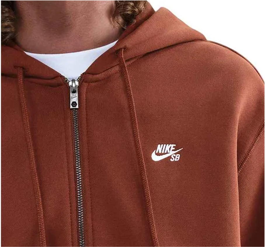 NIKE SB - Full-Zip Up Fleece Skate Hoodie Cinnamon