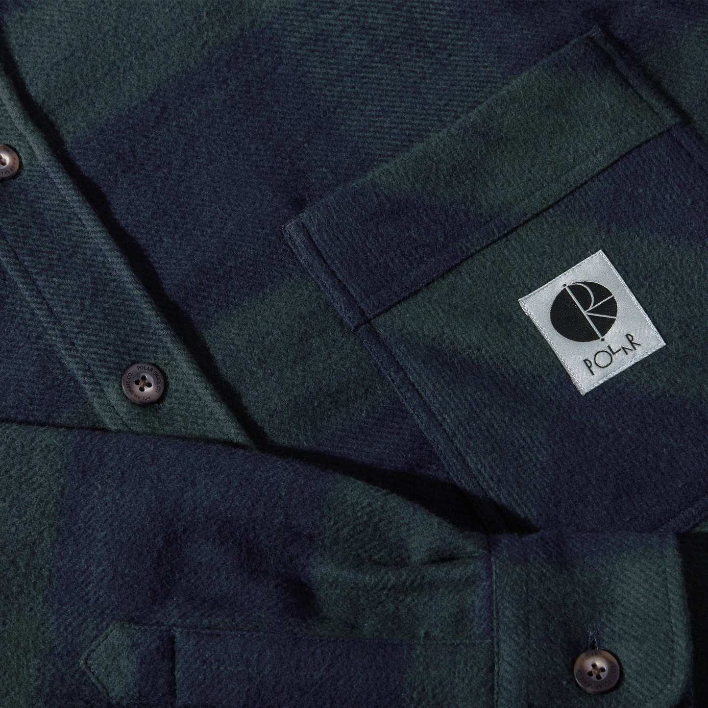 POLAR SKATE CO. - Mike L/S Flannel Shirt Navy/Teal