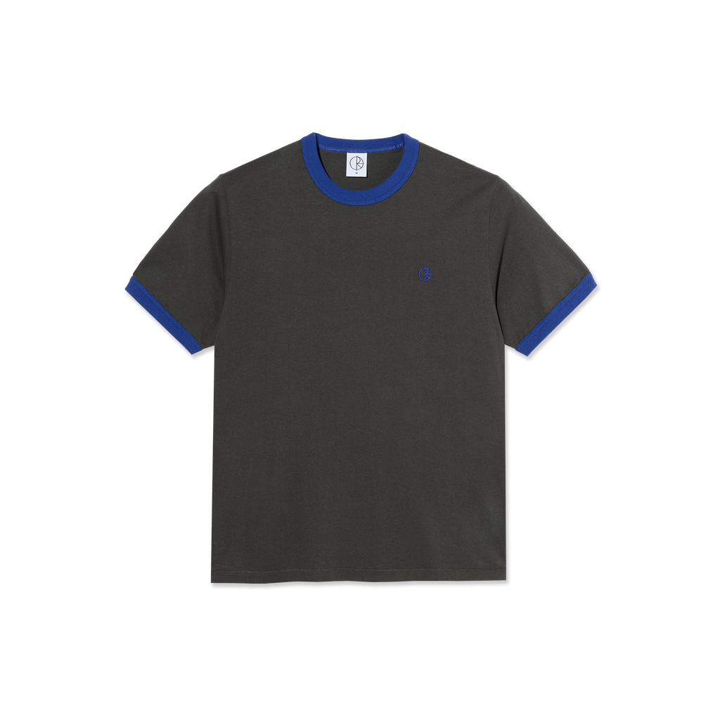 POLAR SKATE CO. - Ringer Tee Dirty Black/Egyptian Blue