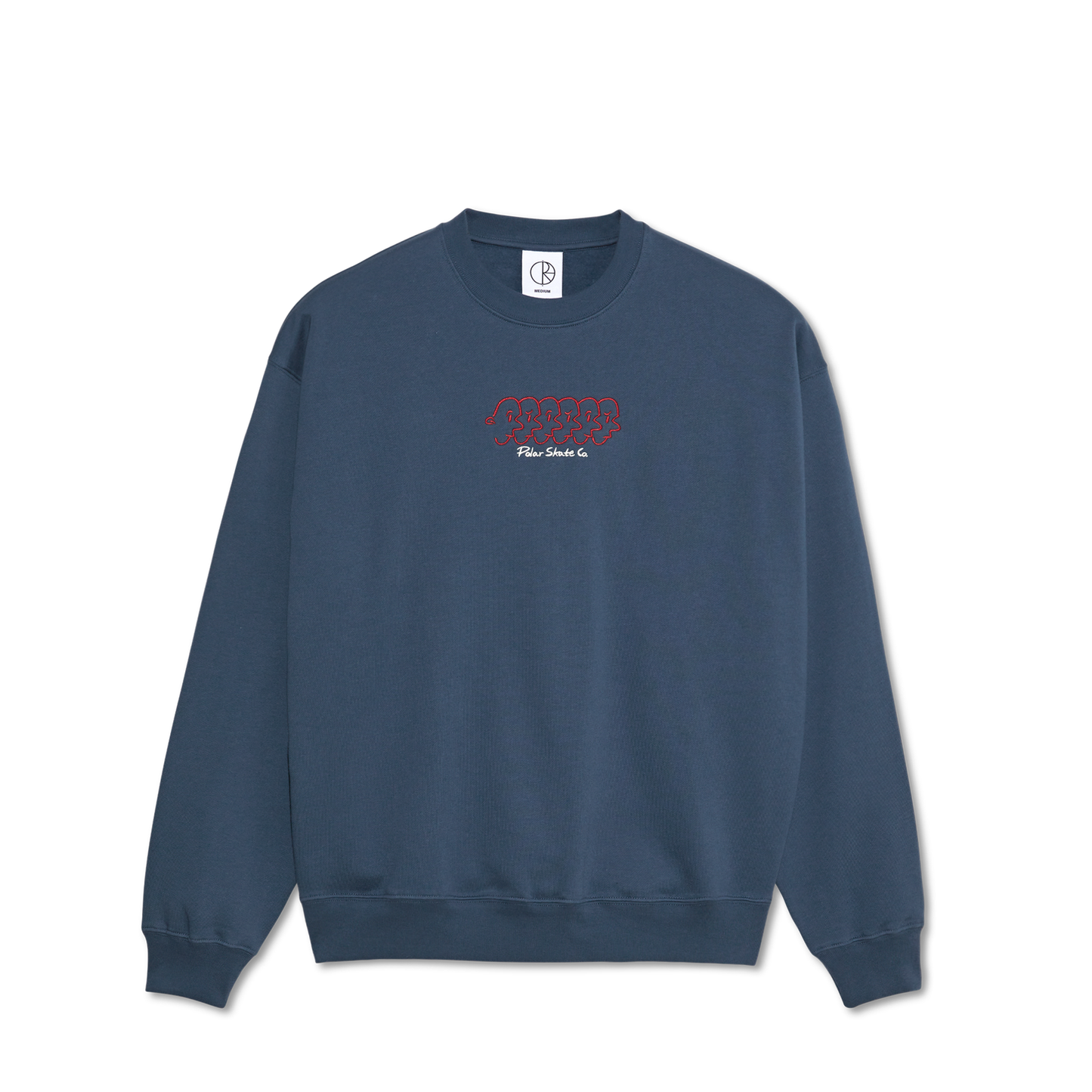 POLAR SKATE CO. - Faces Dave Crewneck Grey Blue