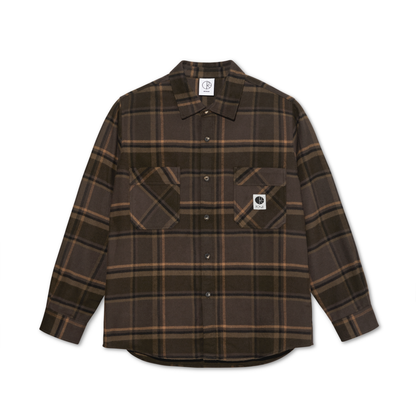 POLAR SKATE CO. - Mike Longsleeve Flannel Brown