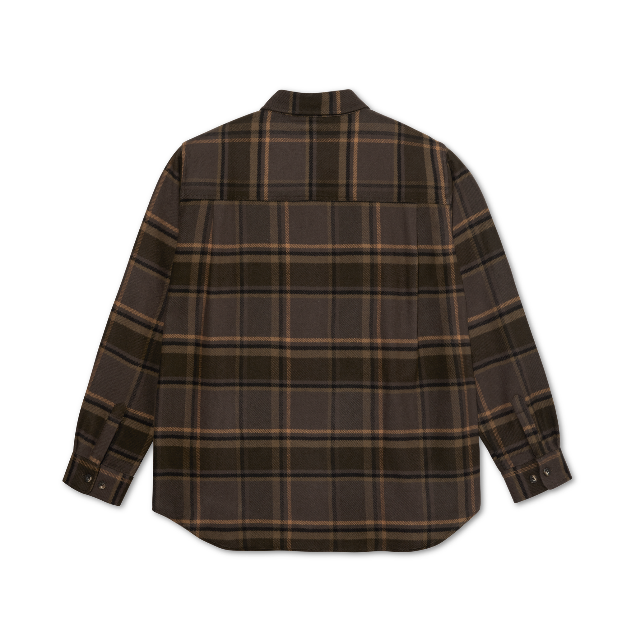 POLAR SKATE CO. - Mike Longsleeve Flannel Brown