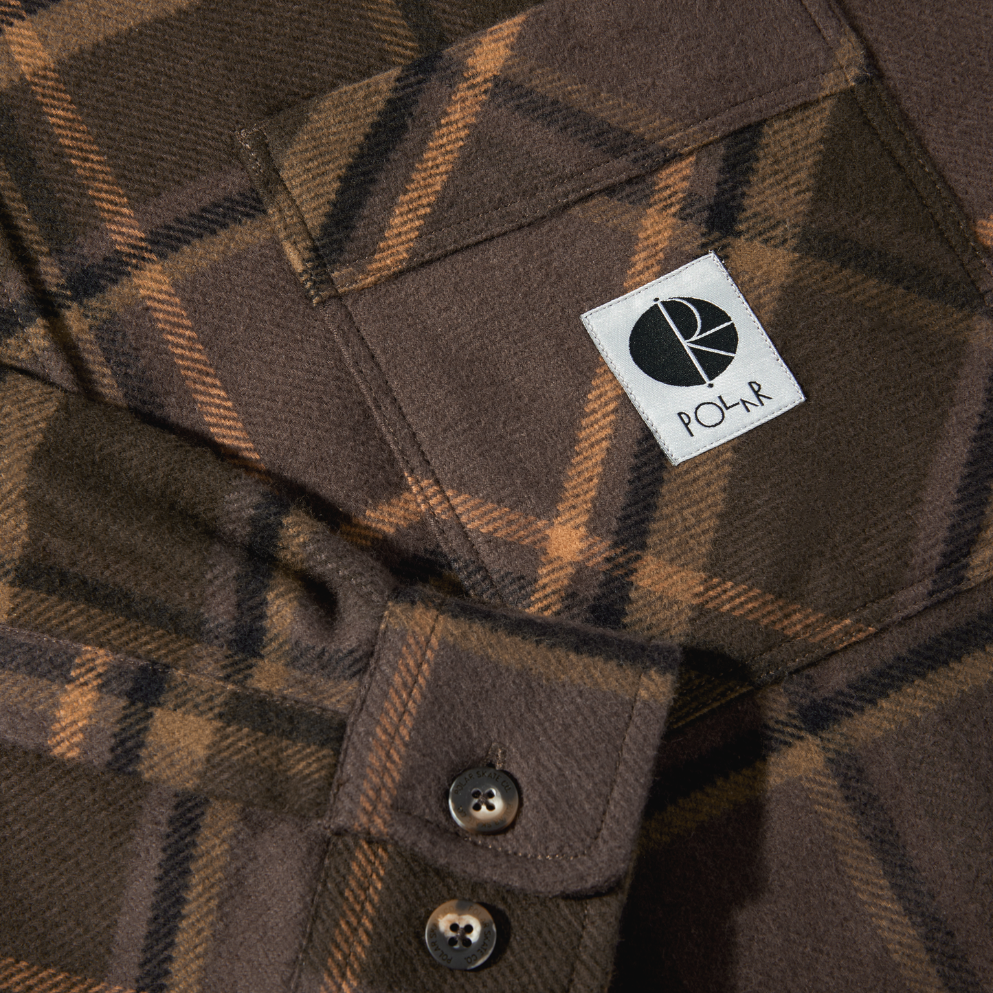 POLAR SKATE CO. - Mike Longsleeve Flannel Brown