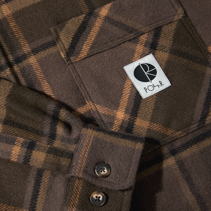 POLAR SKATE CO. - Mike Longsleeve Flannel Brown