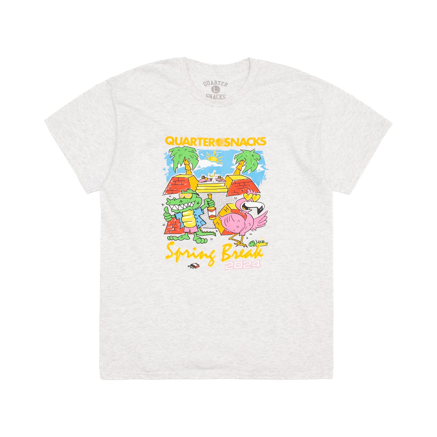 QUARTER SNACKS - Spring Break Tee Ash Grey