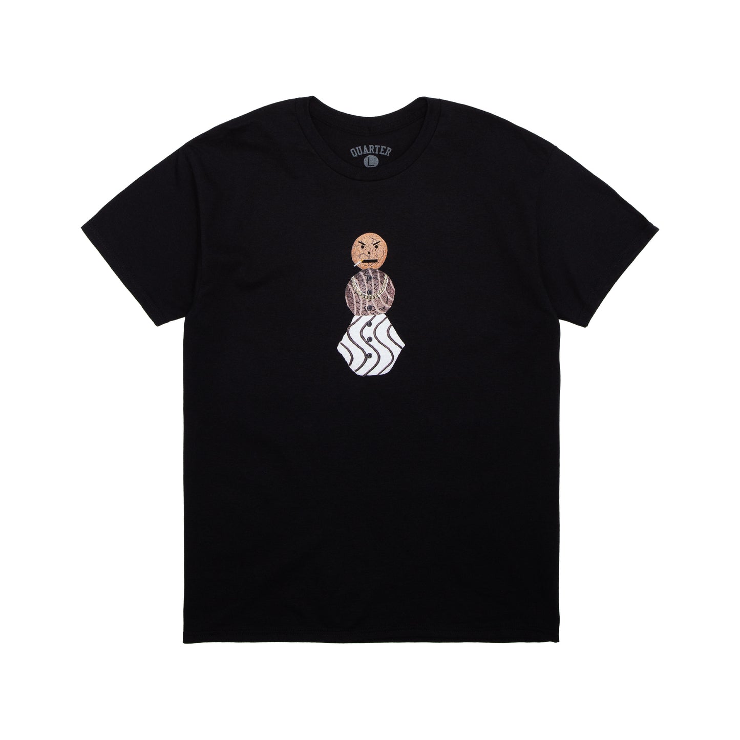 QUARTER SNACKS - Front Snackman Tee Black