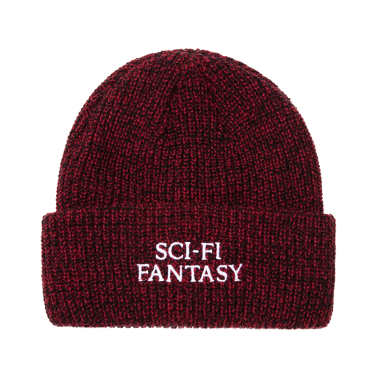 SCI-FI FANTASY - Mixed Yarn Logo Beanie Red/Black