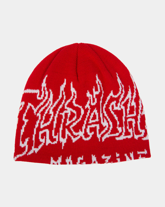 THRASHER - Fire Outlined Skully Beanie Red