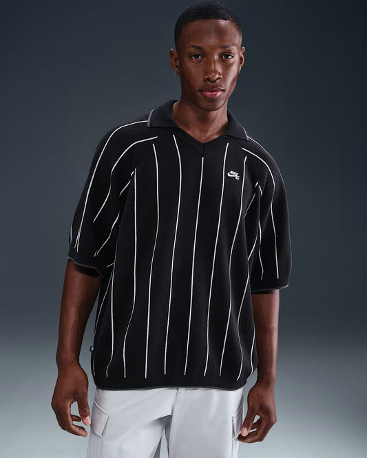 NIKE SB - Short Sleeve Polo Sweater Black/White