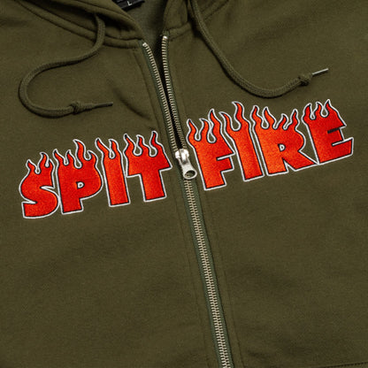 SPITFIRE - Demon Seed Script Zip Hoodie Olive