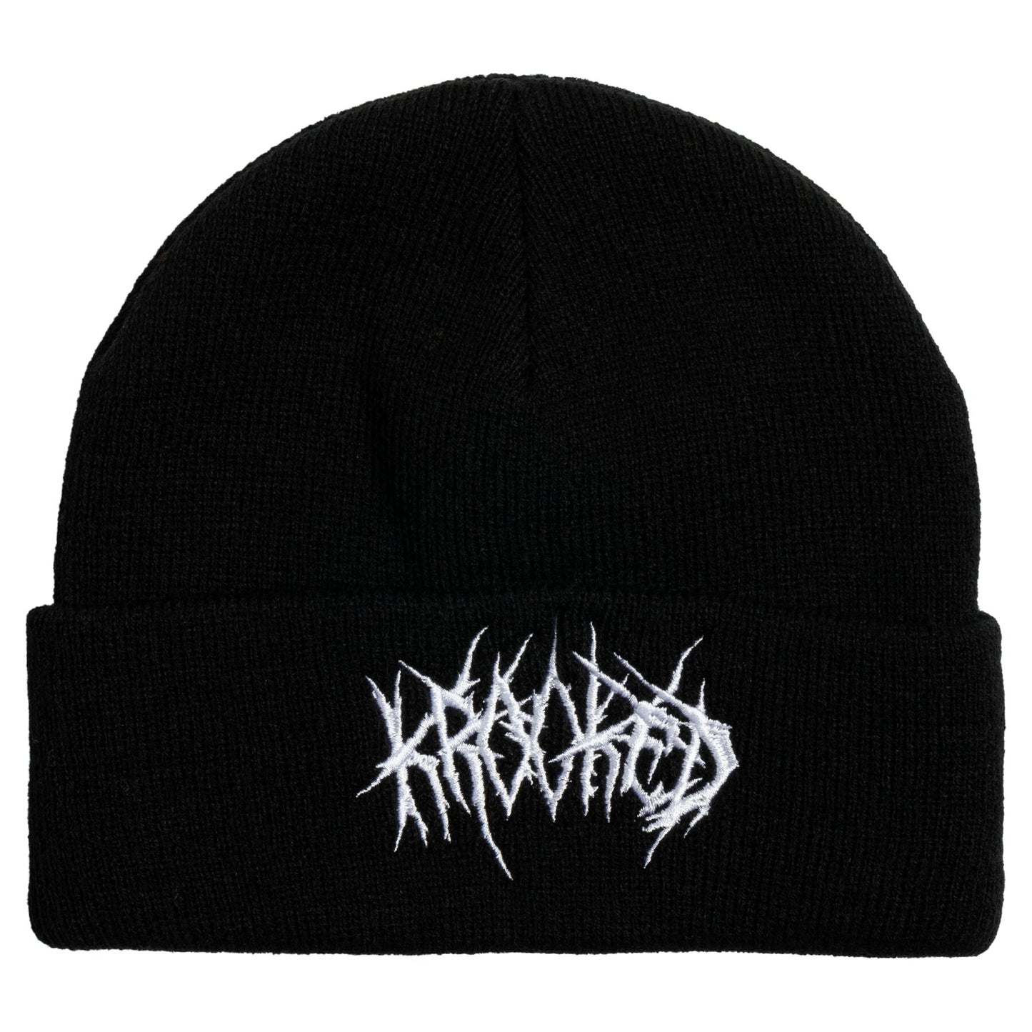 KROOKED - Necro Script Cuff Beanie Black