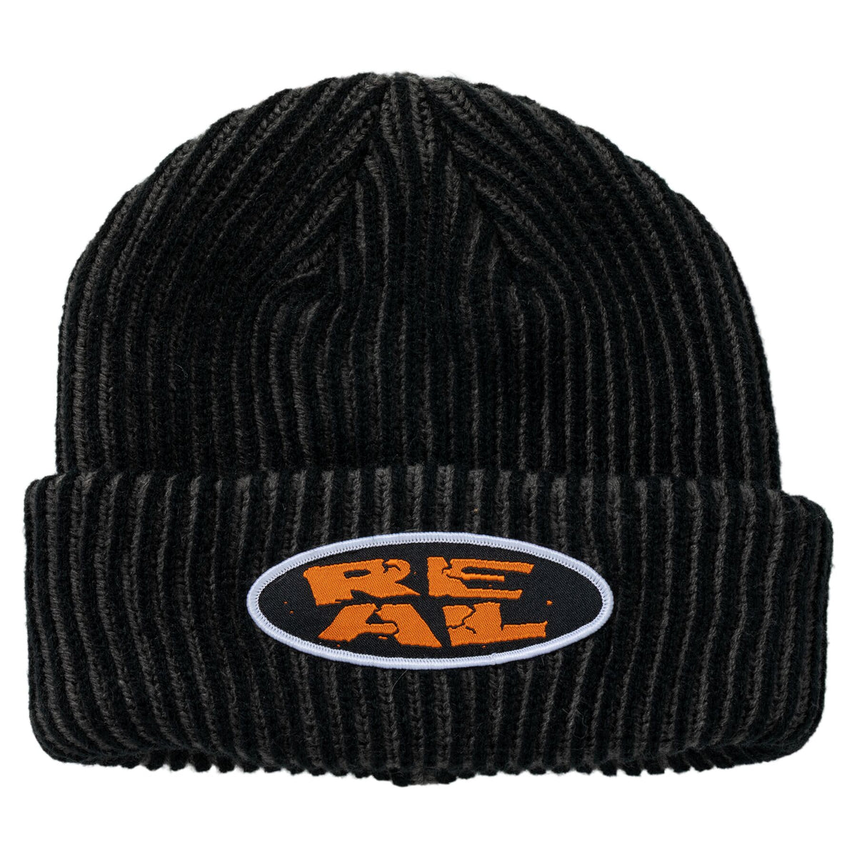 REAL - Crushed Cuff Beanie Black/Charcoal