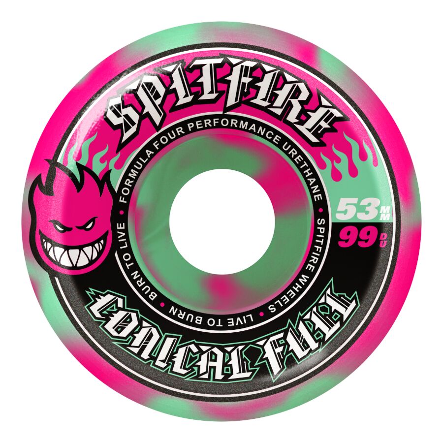 SPITFIRE - 53mm F4 Conical Full Pink/Tea Swirl 99a
