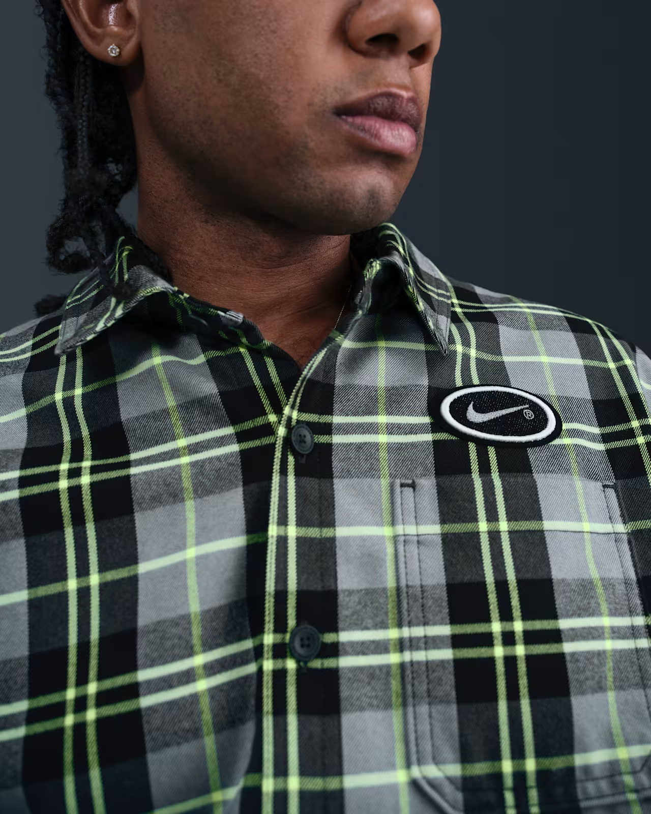 NIKE SB - Koston Skate Flannel Black/Grey/Green