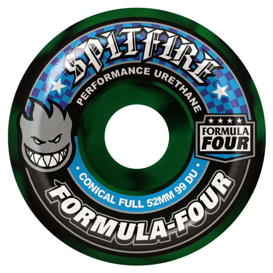 SPITFIRE - 52mm F4 Conical Full Green Black Swirl 99a
