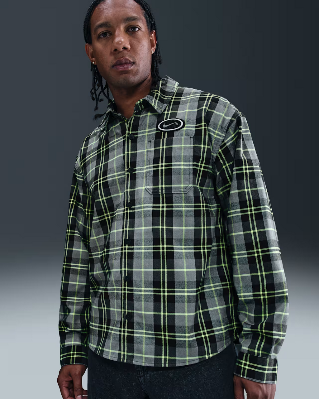 NIKE SB - Koston Skate Flannel Black/Grey/Green