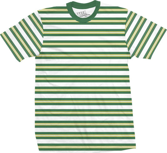 BAKER - Capital B Stripe Tee Green/Yelllow