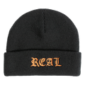 REAL - Script Cuff Beanie Black/Orange
