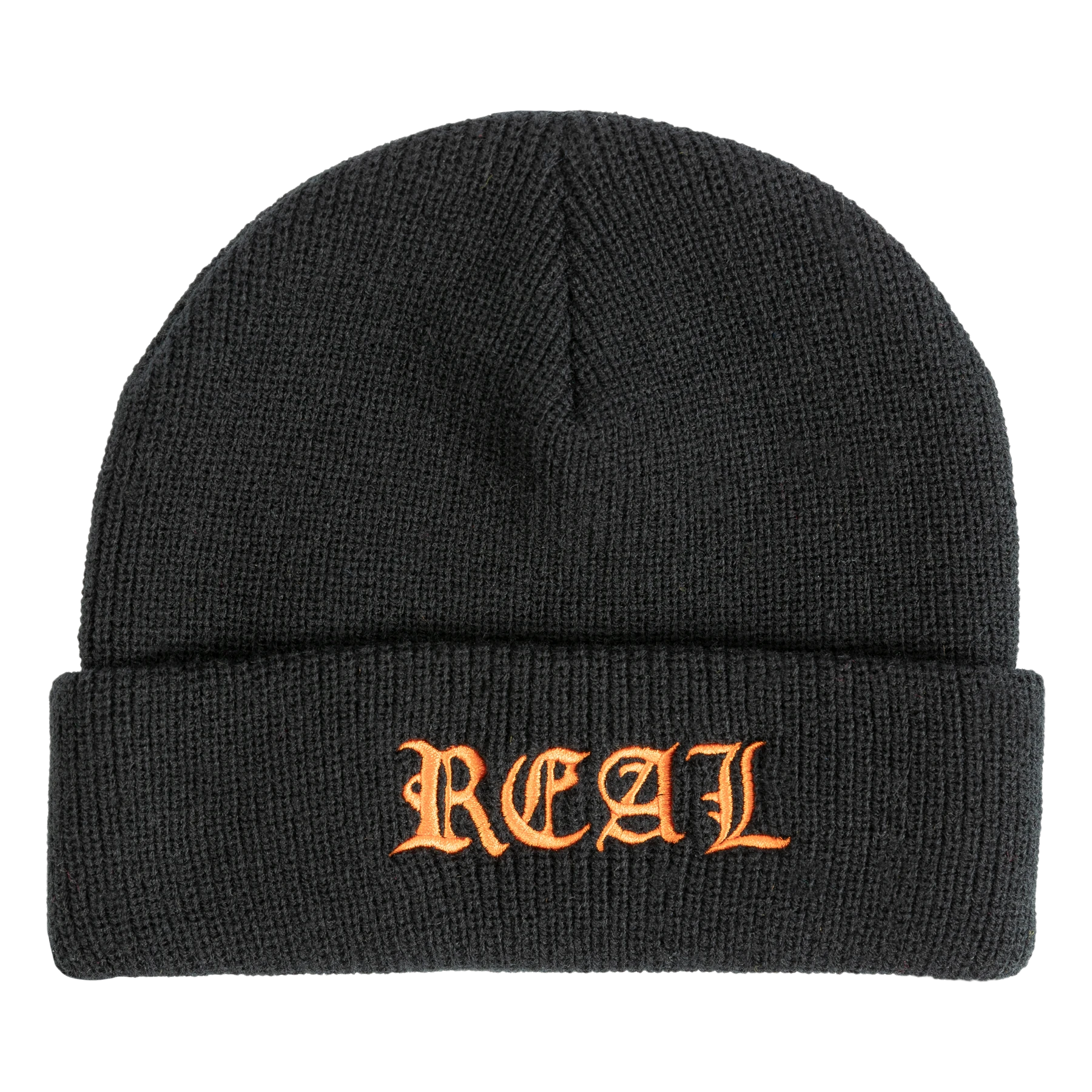 REAL - Script Cuff Beanie Black/Orange