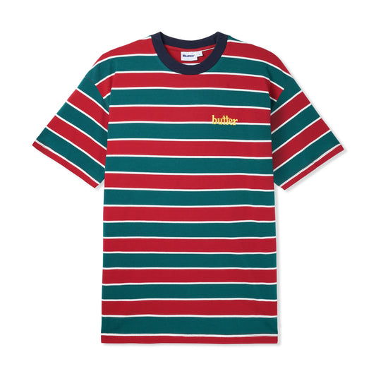 BUTTER GOODS - Cape Stripe Tee Forest/Red