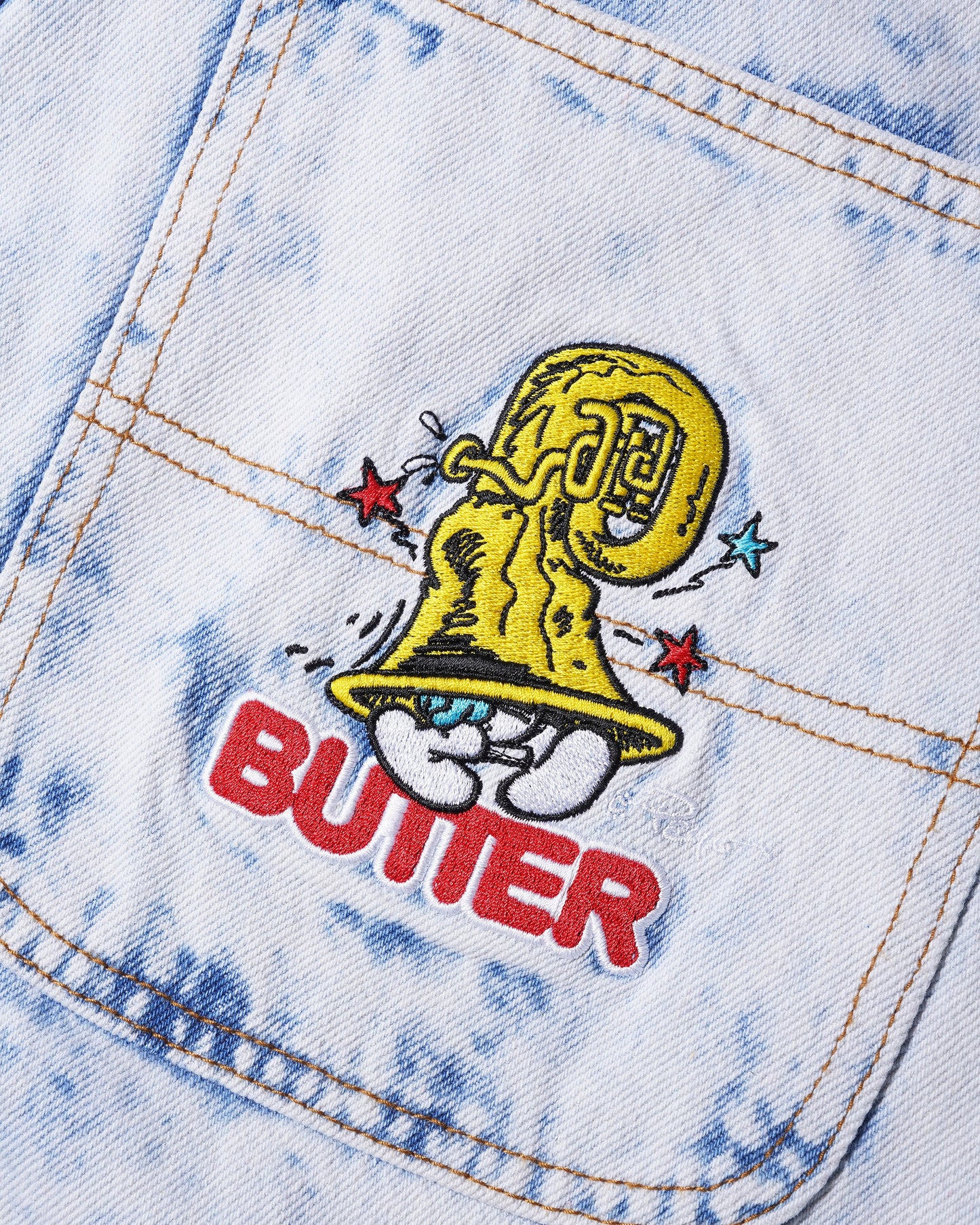 BUTTER GOODS Harmony Denim Pants Bleach Dye Indigo Deli Skate Supply