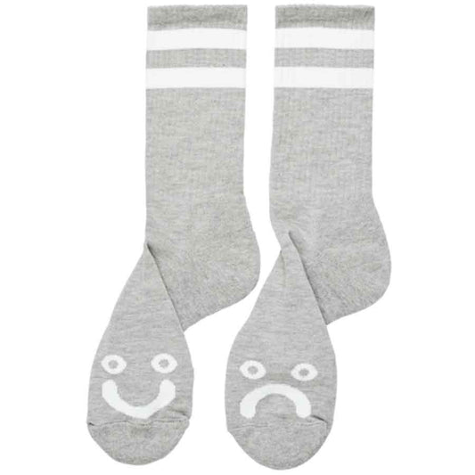 POLAR SKATE CO. - Happy Sad Socks Heather Gray