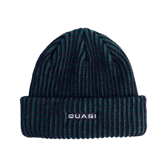 QUASI - Tri-Color Waffle Beanie Green/Black